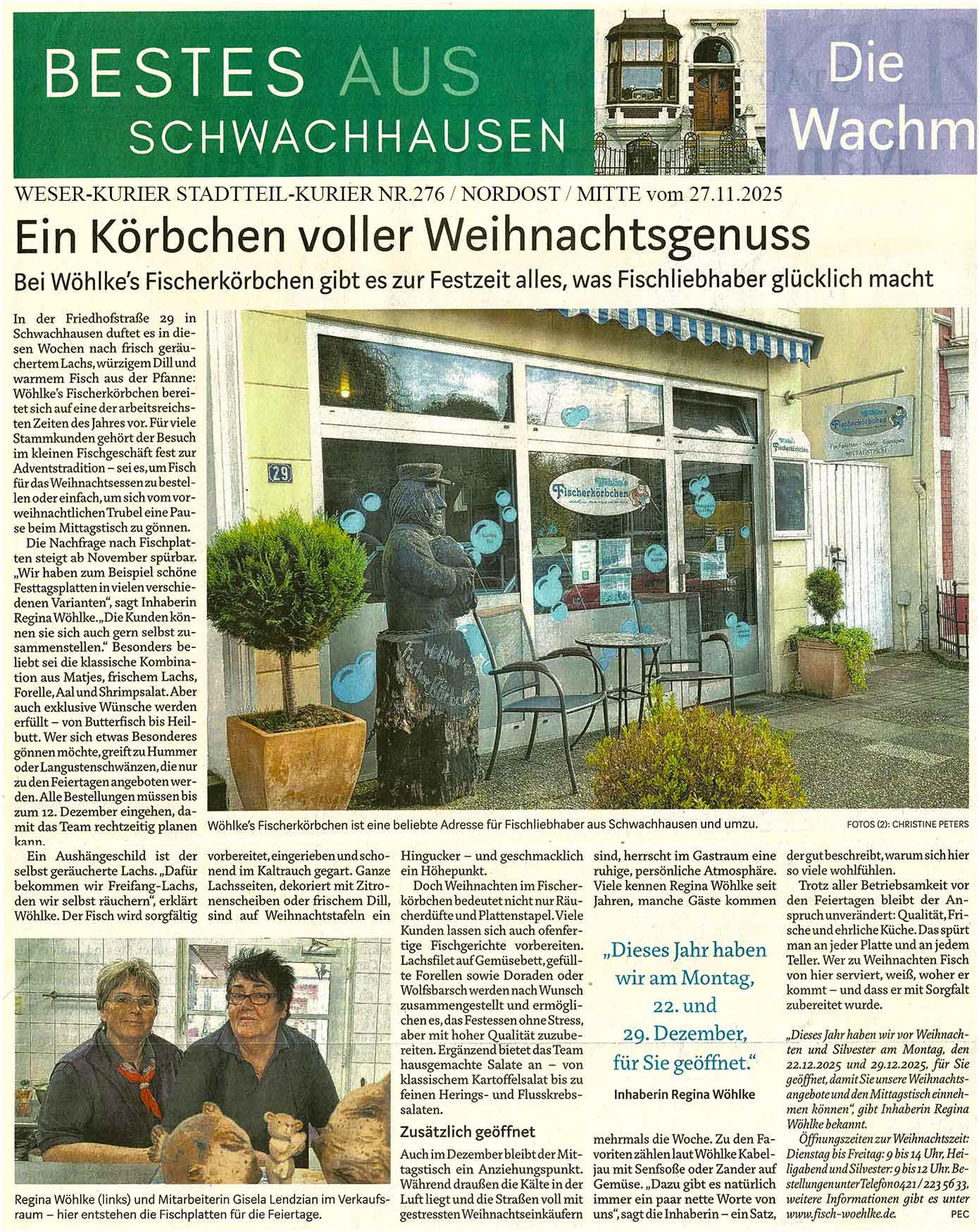 Bild vom WESERKURIER ARTIKEL